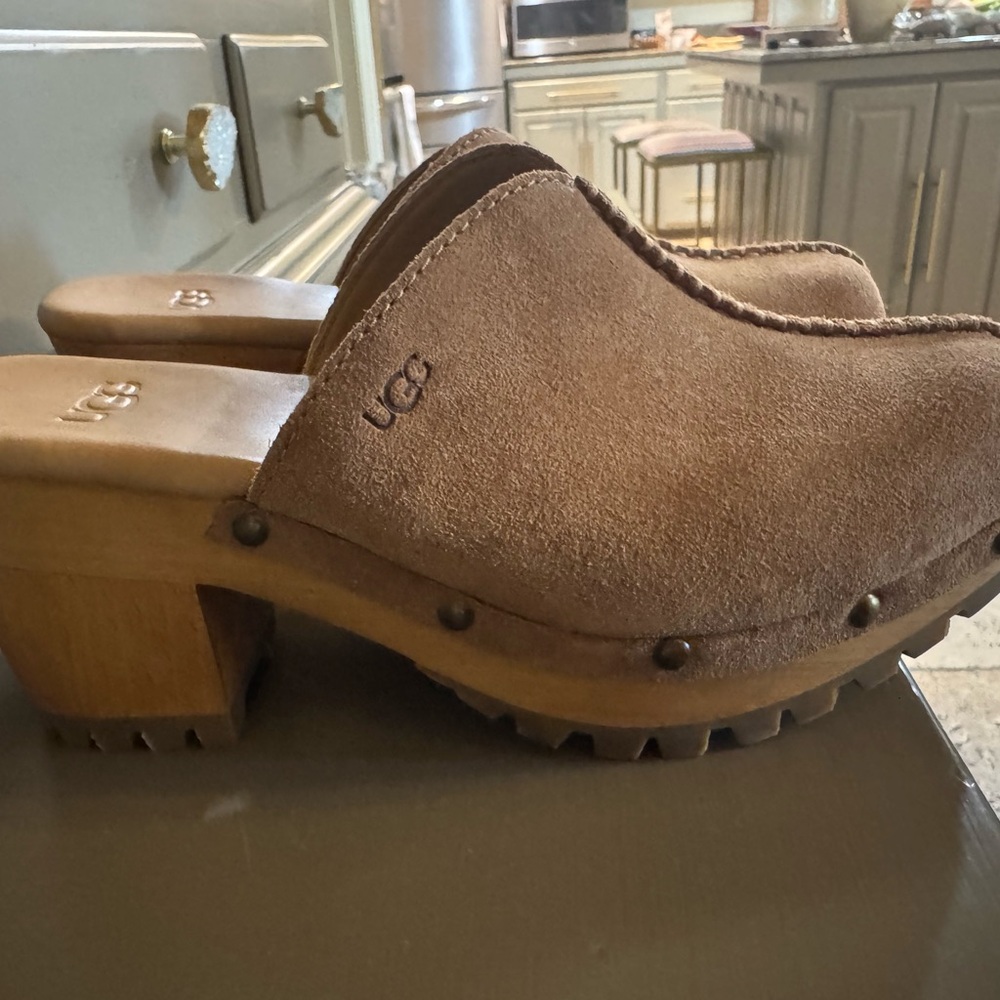 UGG Women's Brown Suede Clogs